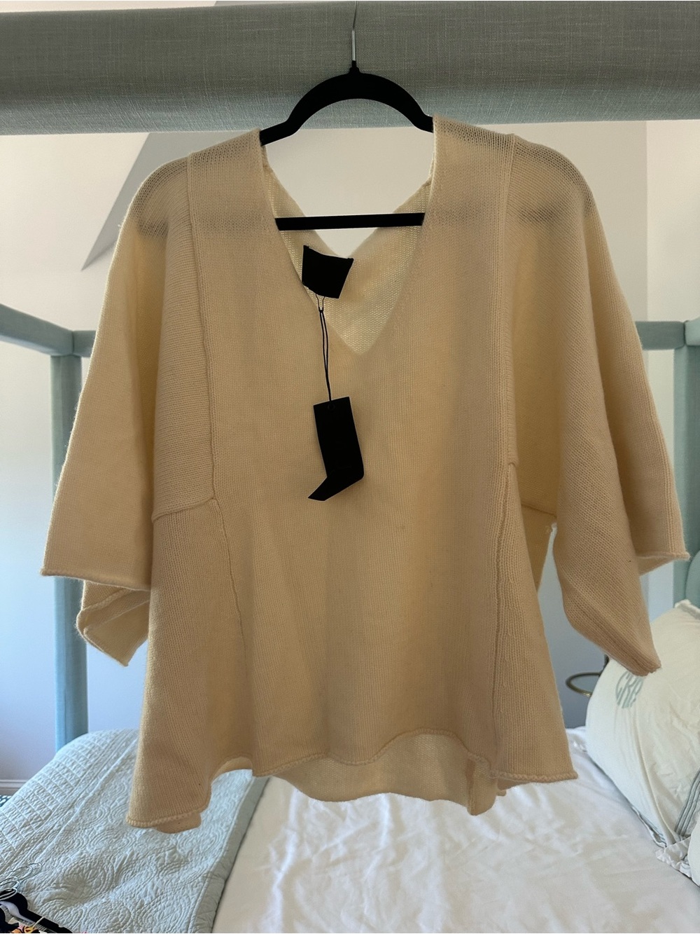 Cream cashmere tunic sweater